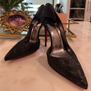 Christian Louboutin  floral glitter IRIZA PUMP good condition. Box and dustbag